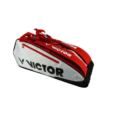 Victor Racketbag Doublethermobag 9114D (torba na rakiety, 2 główne komory, komora na buty) 2024 biało/czerwona